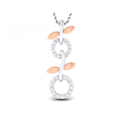 Paula Two tone 18k white & rose gold pendant with diamonds